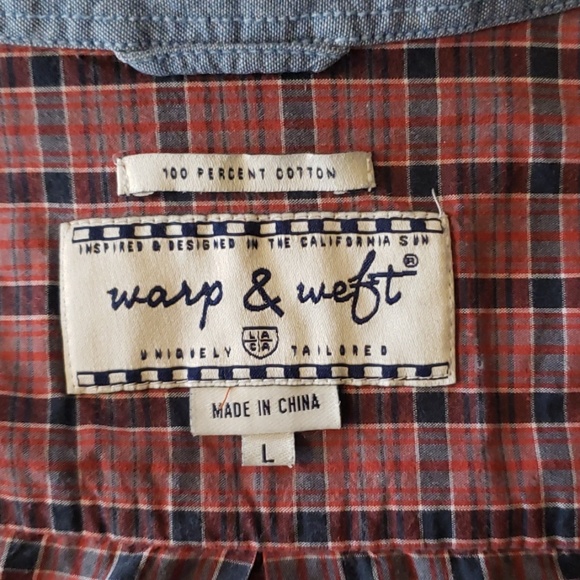 Red plaid casual button up - Picture 2 of 2